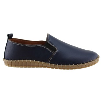 Road Shoes Γυναικεία Μοκασίνια Δέρμα 17113N Μπλέ