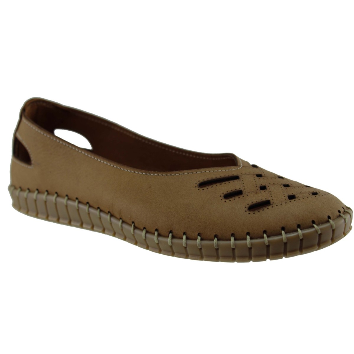 Road Shoes Γυναικεία Μοκασίνια Δέρμα 2014 Ταμπά