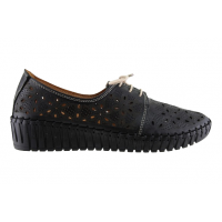 Road Shoes Γυναικεία Μοκασίνια Δέρμα 302-2N Μαύρο 