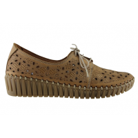 Road Shoes Γυναικεία Μοκασίνια Δέρμα 302-2N Ταμπά