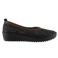 Road Shoes Γυναικεία Μοκασίνια Δέρμα 355-4 Μαύρο