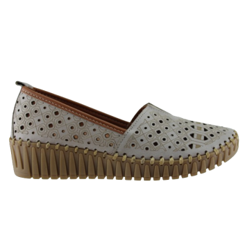 Road Shoes Γυναικεία Μοκασίνια Δέρμα 330-2 Γκρί