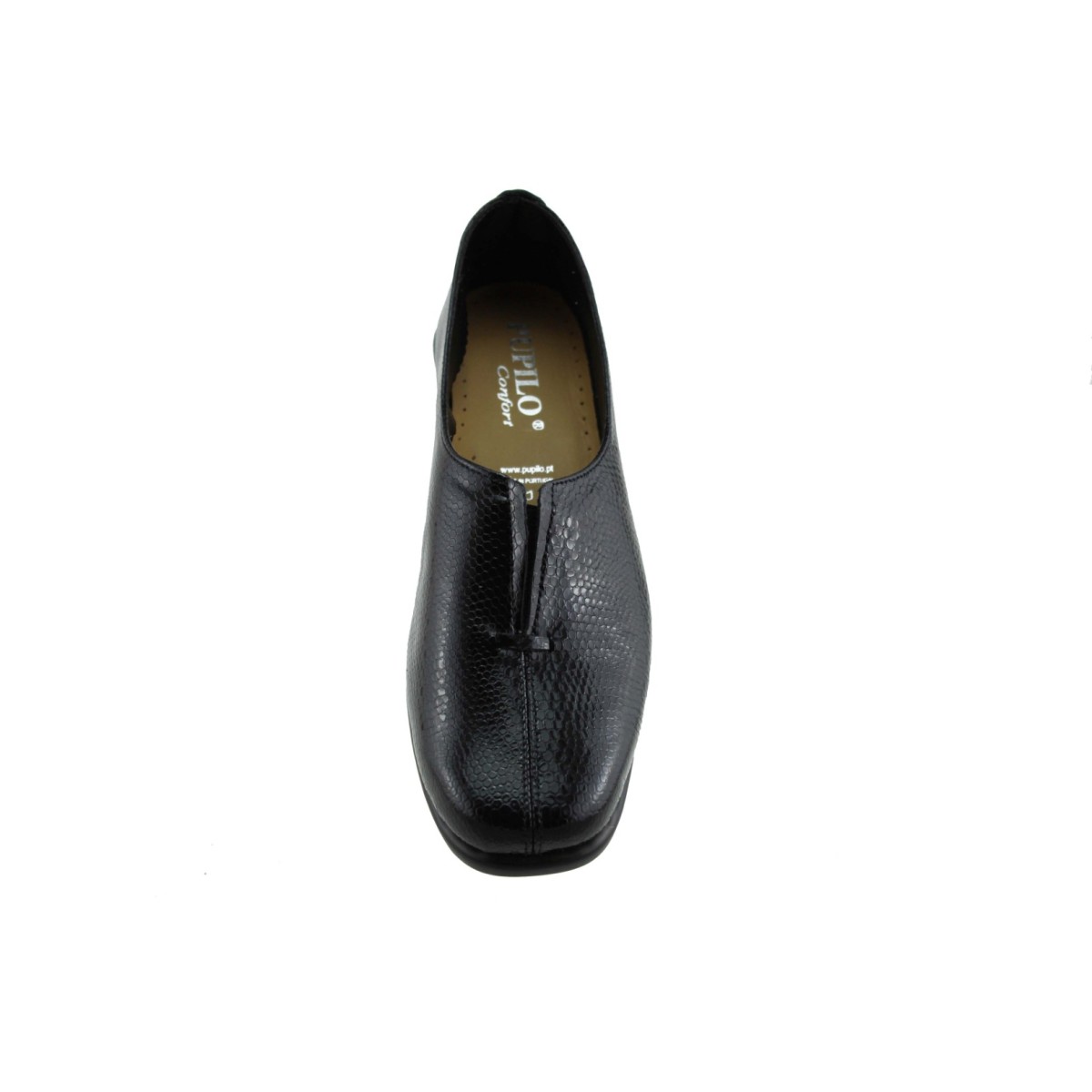 PUPILO CONFORT Γυναικεία Casual Δέρμα 697-23519 Mαύρο Λουστρίνι