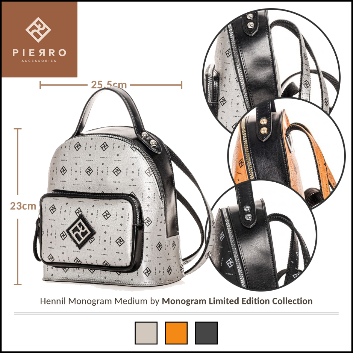 Pierro accessories Σακίδιο πλάτης 90839PM28 Steel Pierro accessories Σακίδιο πλάτης 90839PM28 Steel