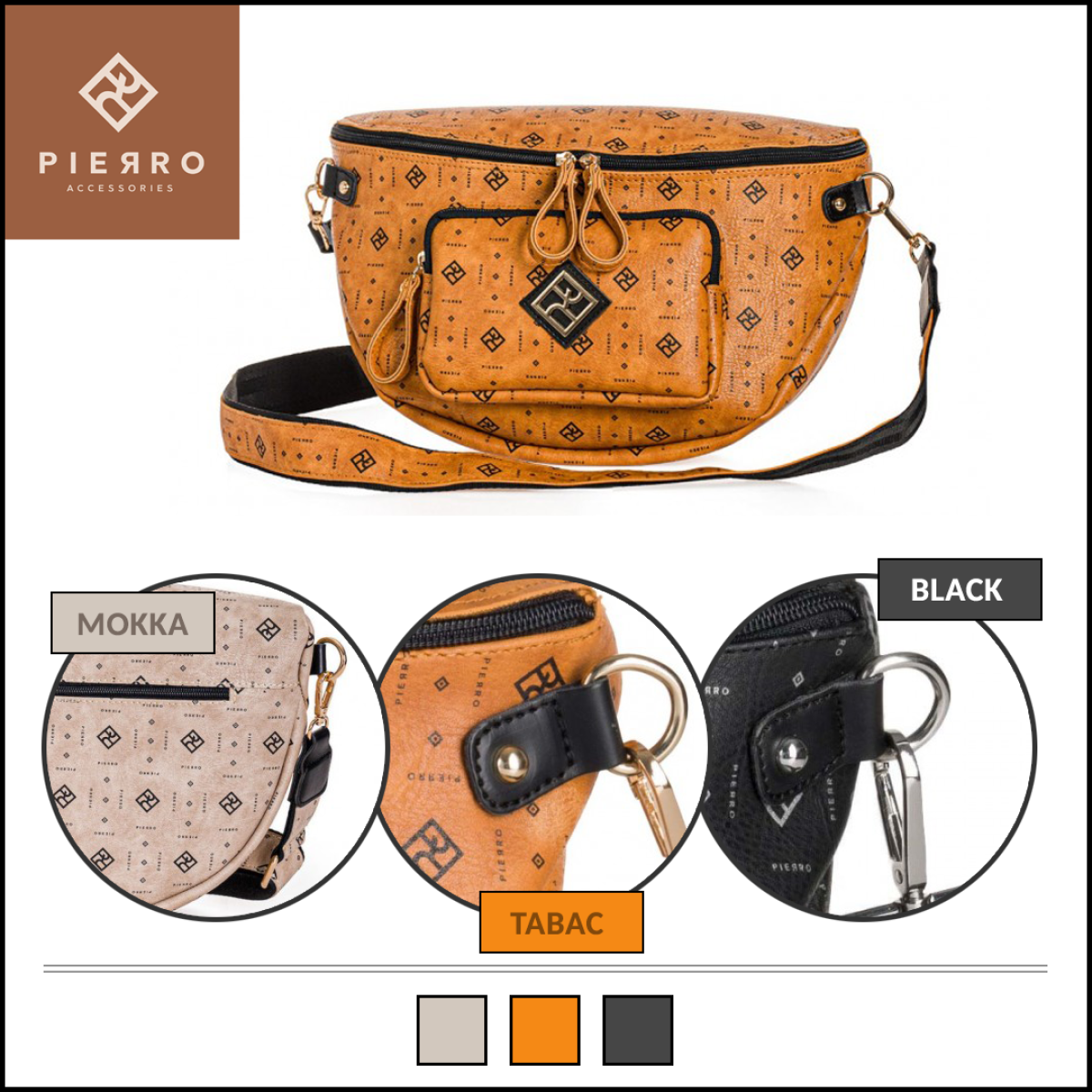 Pierro accessories Τσάντα Μέσης 90632PM04 Mokka