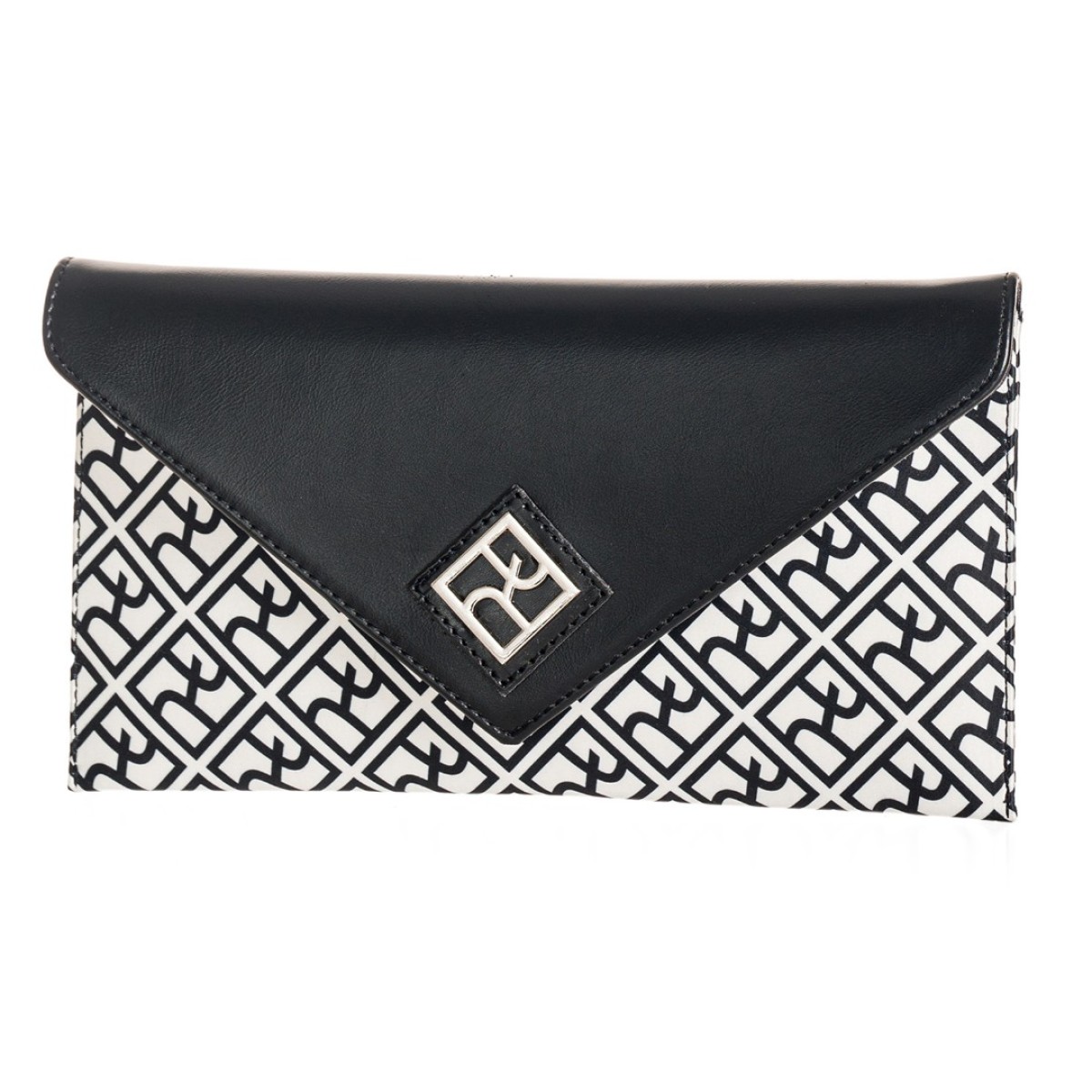 Pierro accessories Φάκελος Χειρός 90654CN07 White Black Satin