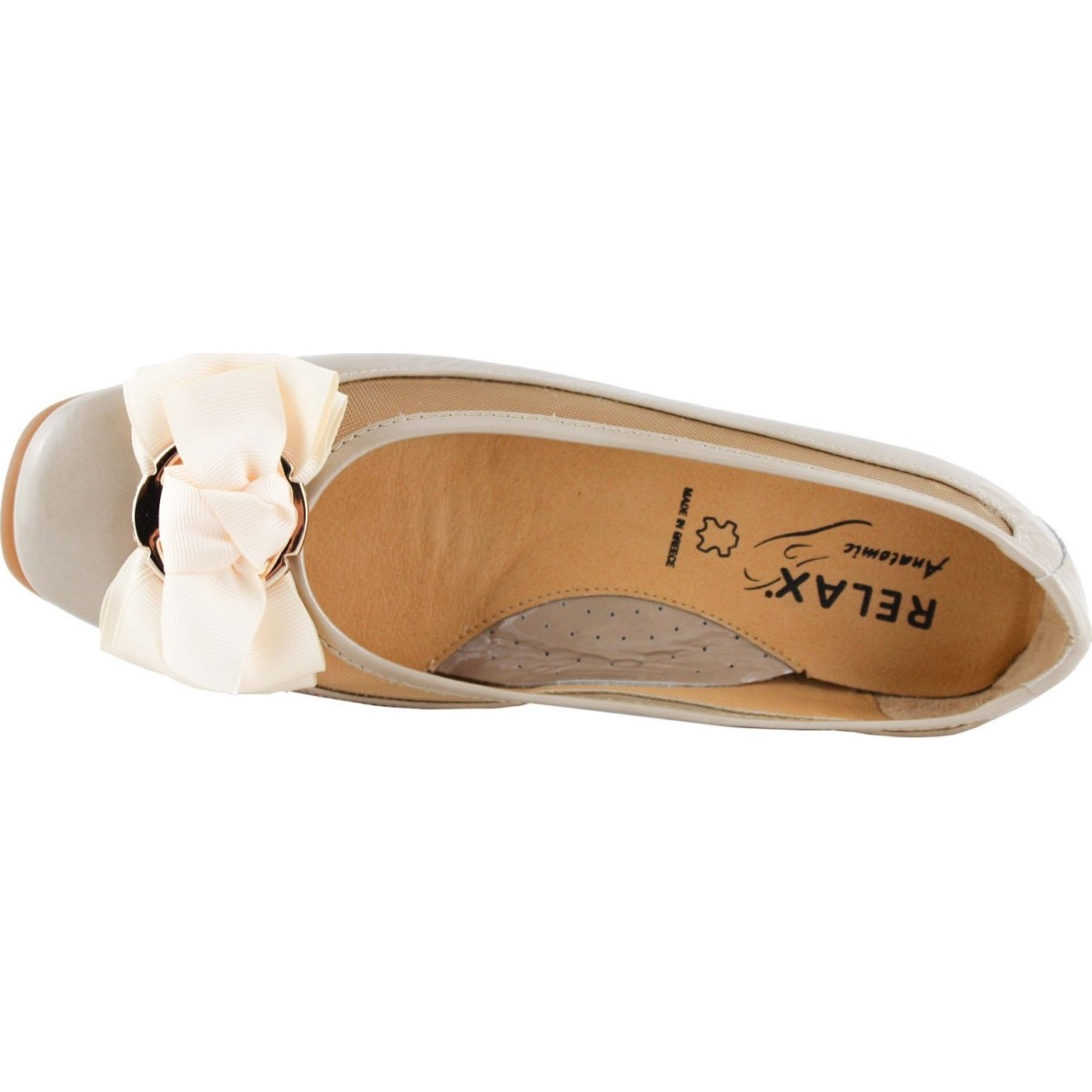 Relax anatomic Γυναικείες Γόβες Δέρμα 5190 Αμμος Λουστρίνι