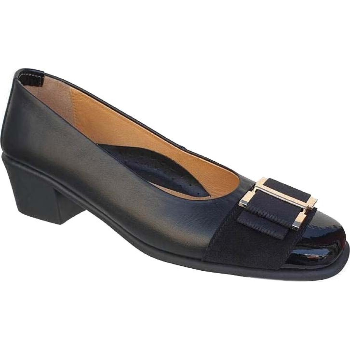 Relax anatomic Γυναικείες Γόβες Δέρμα 5607-321 Μαύρο Mαύρο Λουστρίνι