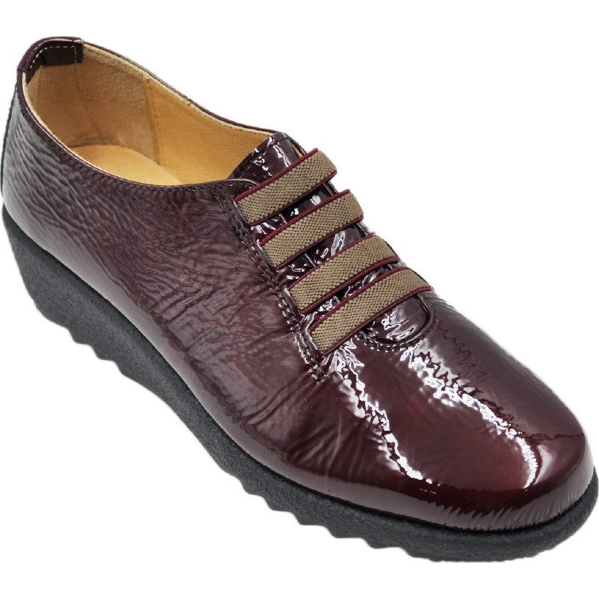 Relax anatomic Γυναικεία Casual Δέρμα 7302 Mπορντώ Λουστρίνι