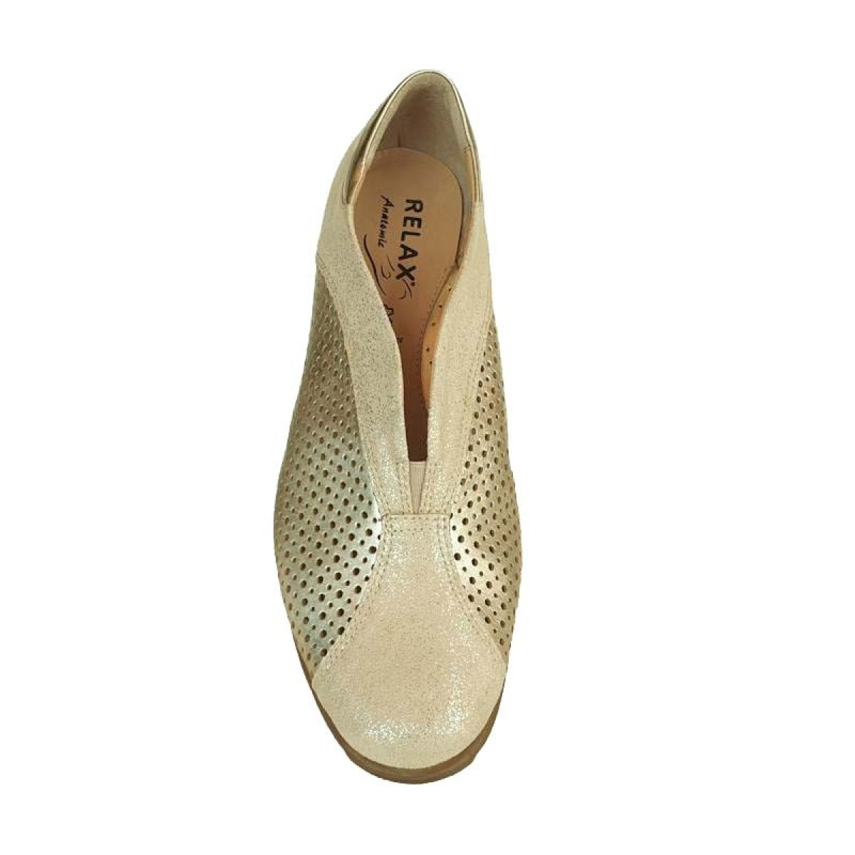 Relax anatomic Γυναικεία Casual Δέρμα 4360 Μπέζ Χρυσό