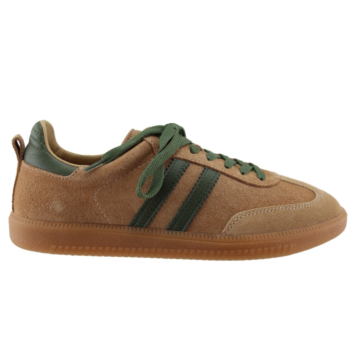 Road Footwear Γυναικεία Sneakers Δέρμα 25510 Μπεζ Πράσινο