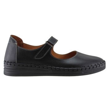 Road Shoes Γυναικείες Μπαρέτες Δέρμα 1608NH  Μαύρο