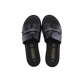 Sabino Shoes Γυναικεία Σανδάλια Δέρμα Γ-3509-10 Μαύρο