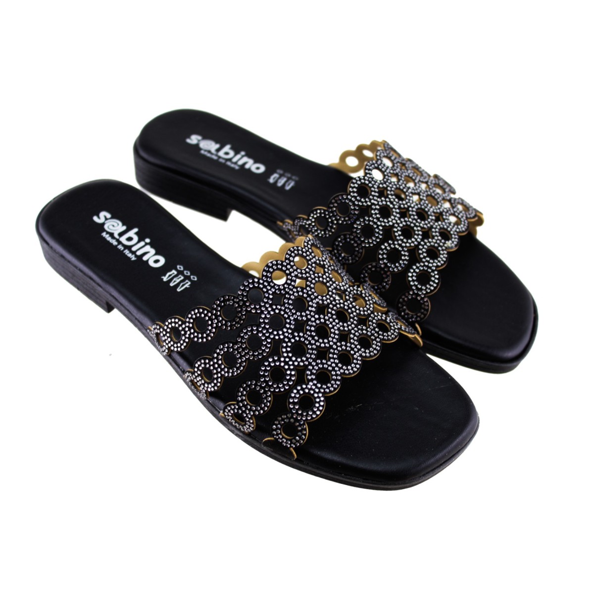 Sabino Shoes Γυναικεία Σανδάλια Δέρμα Γ-1106-02 Μαύρο