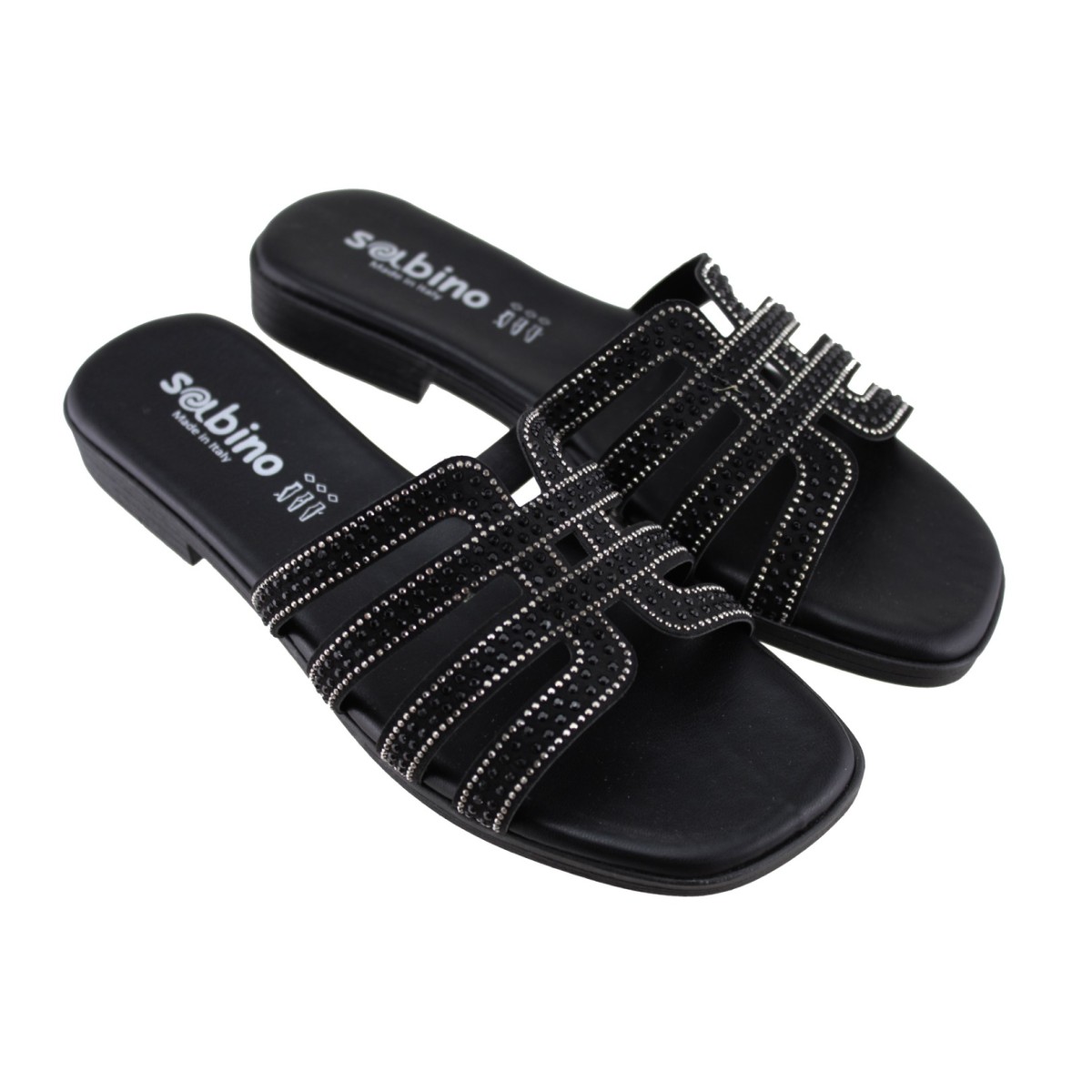 Sabino Shoes Γυναικεία Σανδάλια Δέρμα Γ-1106-01 Μαύρο