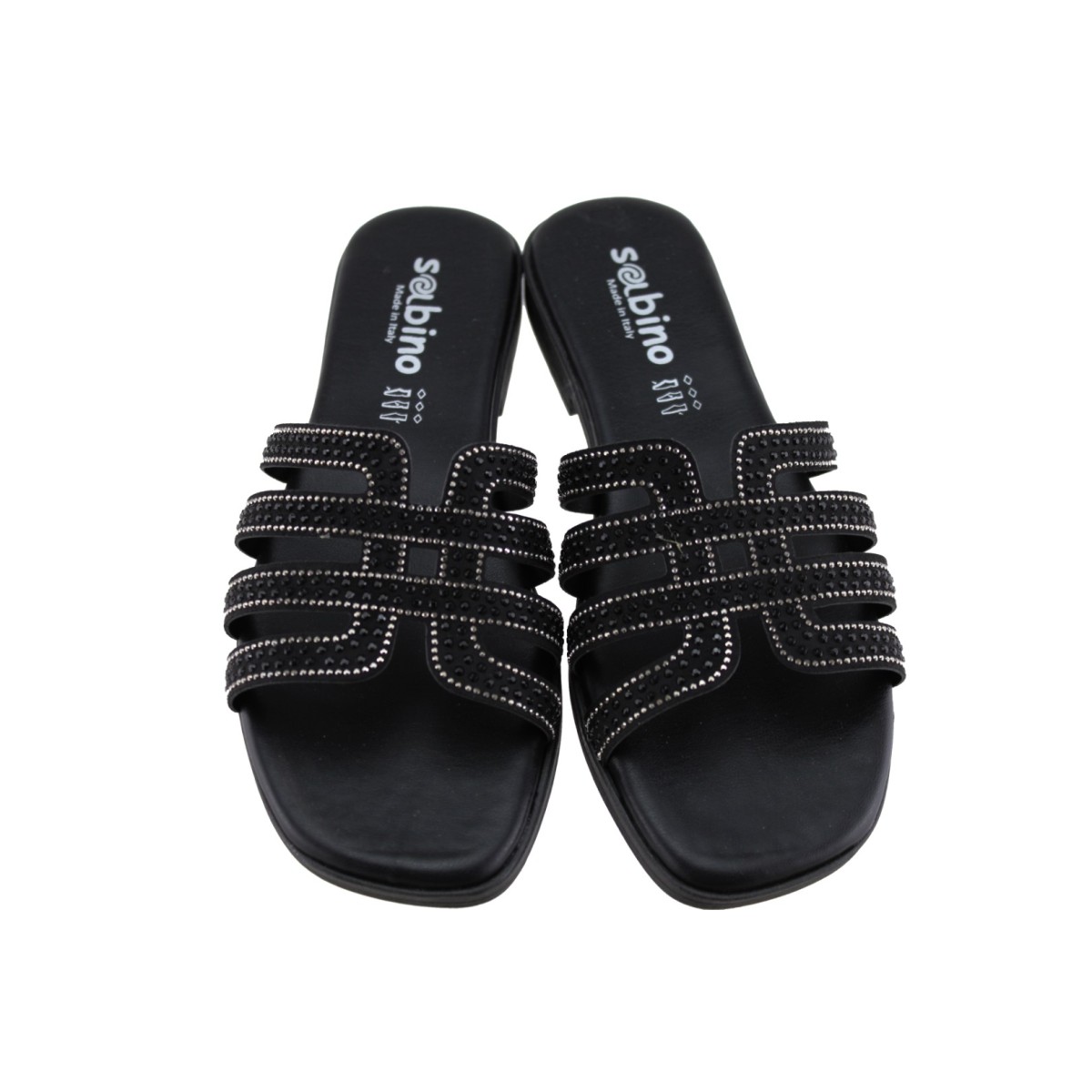 Sabino Shoes Γυναικεία Σανδάλια Δέρμα Γ-1106-01 Μαύρο