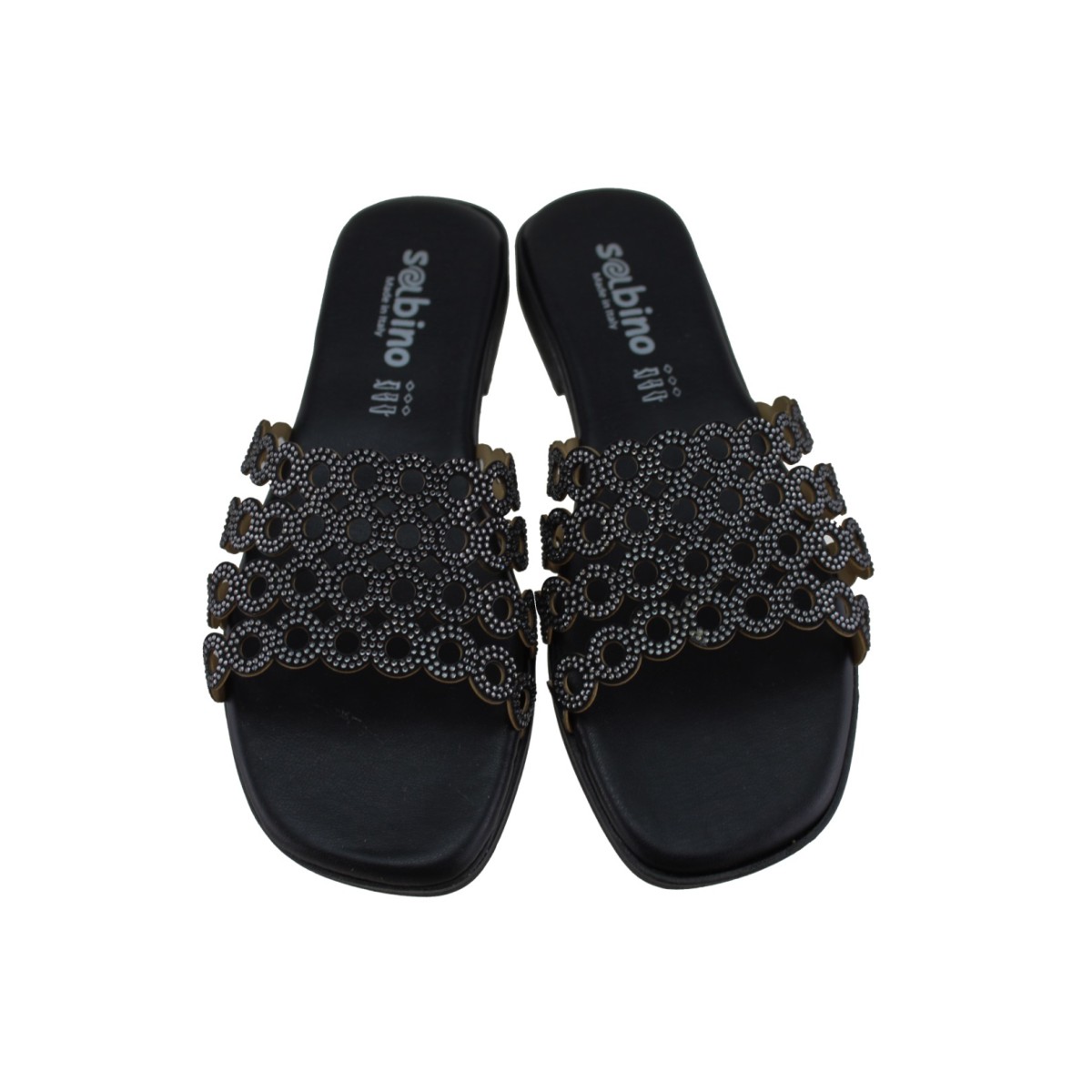 Sabino Shoes Γυναικεία Σανδάλια Δέρμα Γ-1106-02 Μαύρο