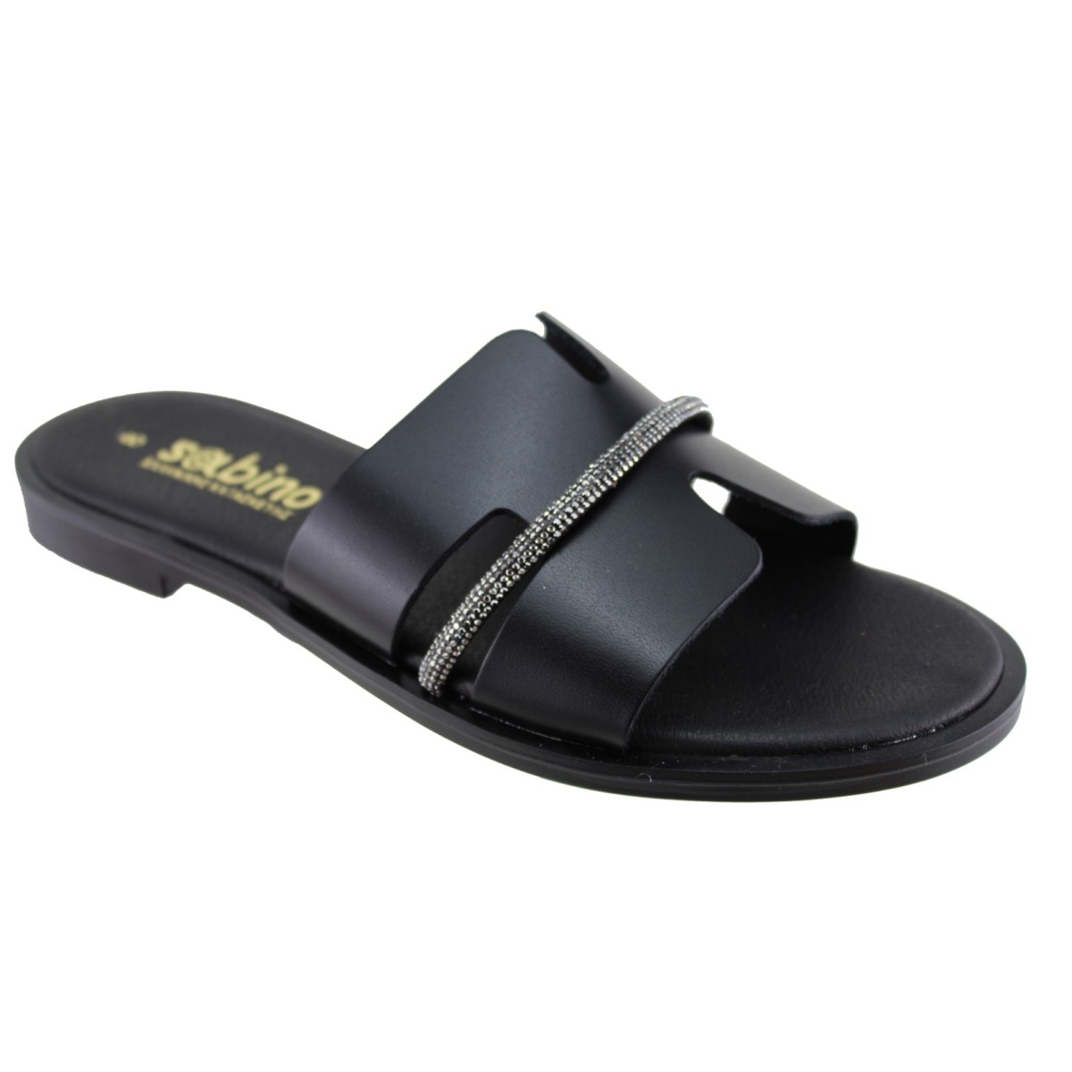 Sabino Shoes Γυναικεία Σανδάλια Δέρμα Γ-3509-10 Μαύρο