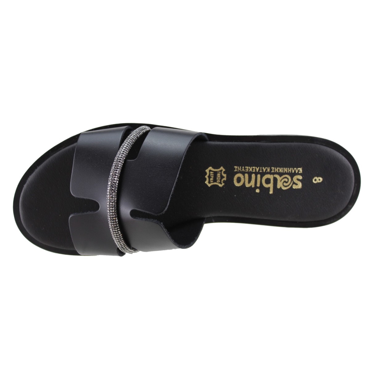 Sabino Shoes Γυναικεία Σανδάλια Δέρμα Γ-3509-10 Μαύρο