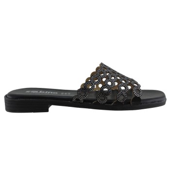 Sabino Shoes Γυναικεία Σανδάλια Δέρμα Γ-1106-02 Μαύρο