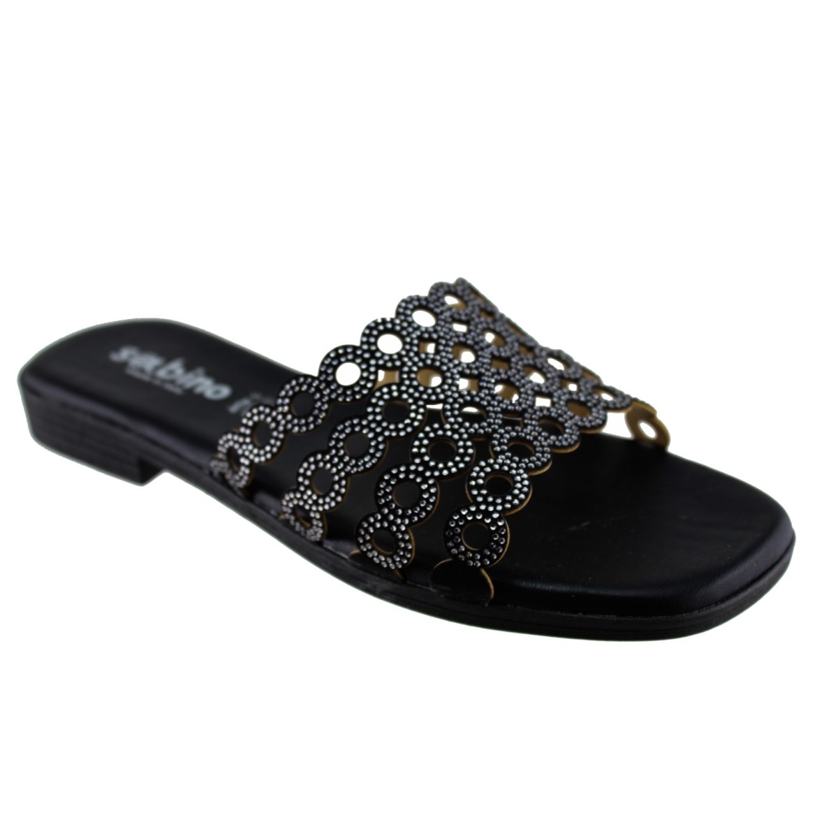 Sabino Shoes Γυναικεία Σανδάλια Δέρμα Γ-1106-02 Μαύρο