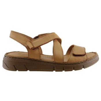 Sabino Shoes Γυναικεία Πέδιλα Flatforms Δέρμα Γ-251758 Ταμπά