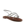 Sabino Shoes Γυναικεία Πέδιλα Flat Δέρμα Γ-3509-14 Ασημί