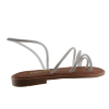 Sabino Shoes Γυναικεία Πέδιλα Flat Δέρμα Γ-3509-14 Ασημί
