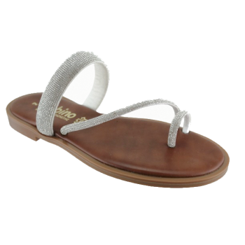 Sabino Shoes Γυναικεία Σανδάλια Δέρμα Γ-3509-5 Ασημί