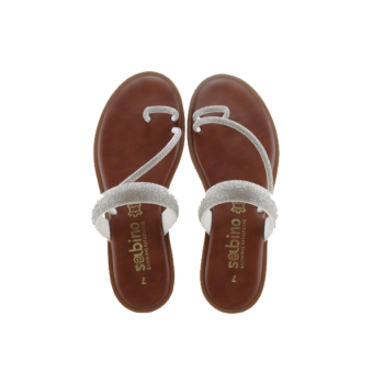 Sabino Shoes Γυναικεία Σανδάλια Δέρμα Γ-3509-5 Ασημί