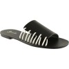 Sandia Shoes Γυναικεία Σανδάλια Δέρμα P-012 Mαύρο Λευκό