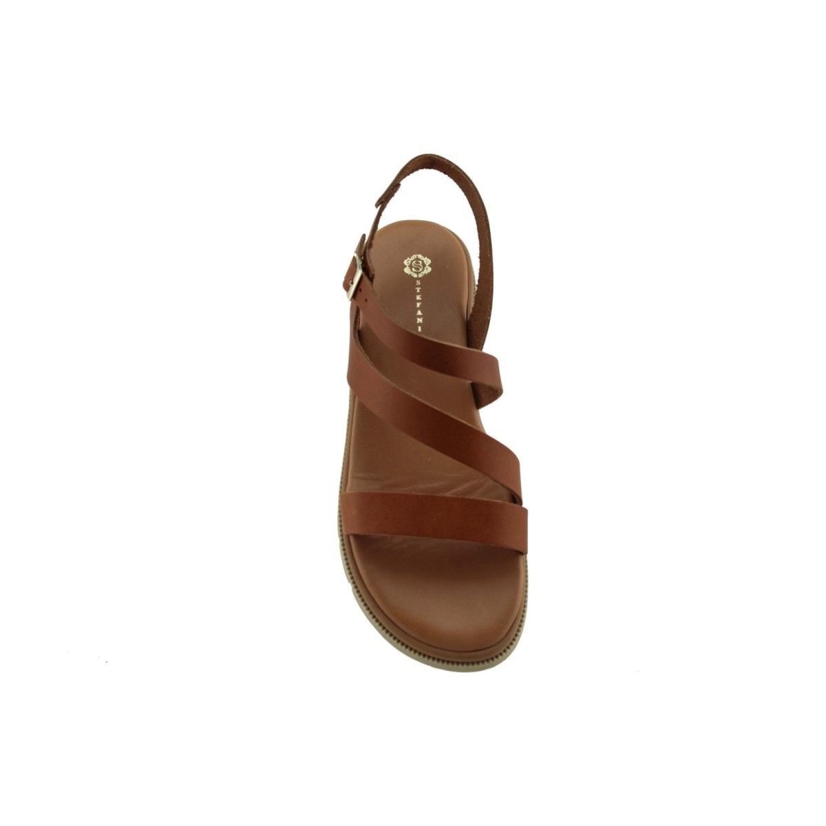 Stefania Γυναικεία Πέδιλα Flatforms Δέρμα 0313 Ταμπά