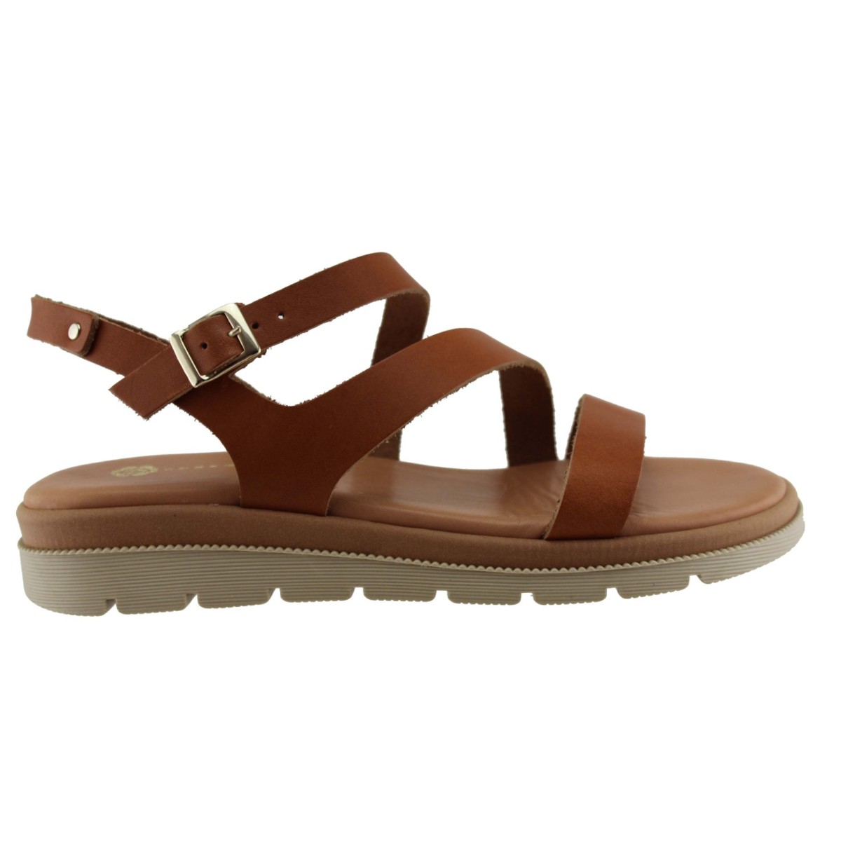 Stefania Γυναικεία Πέδιλα Flatforms Δέρμα 0313 Ταμπά