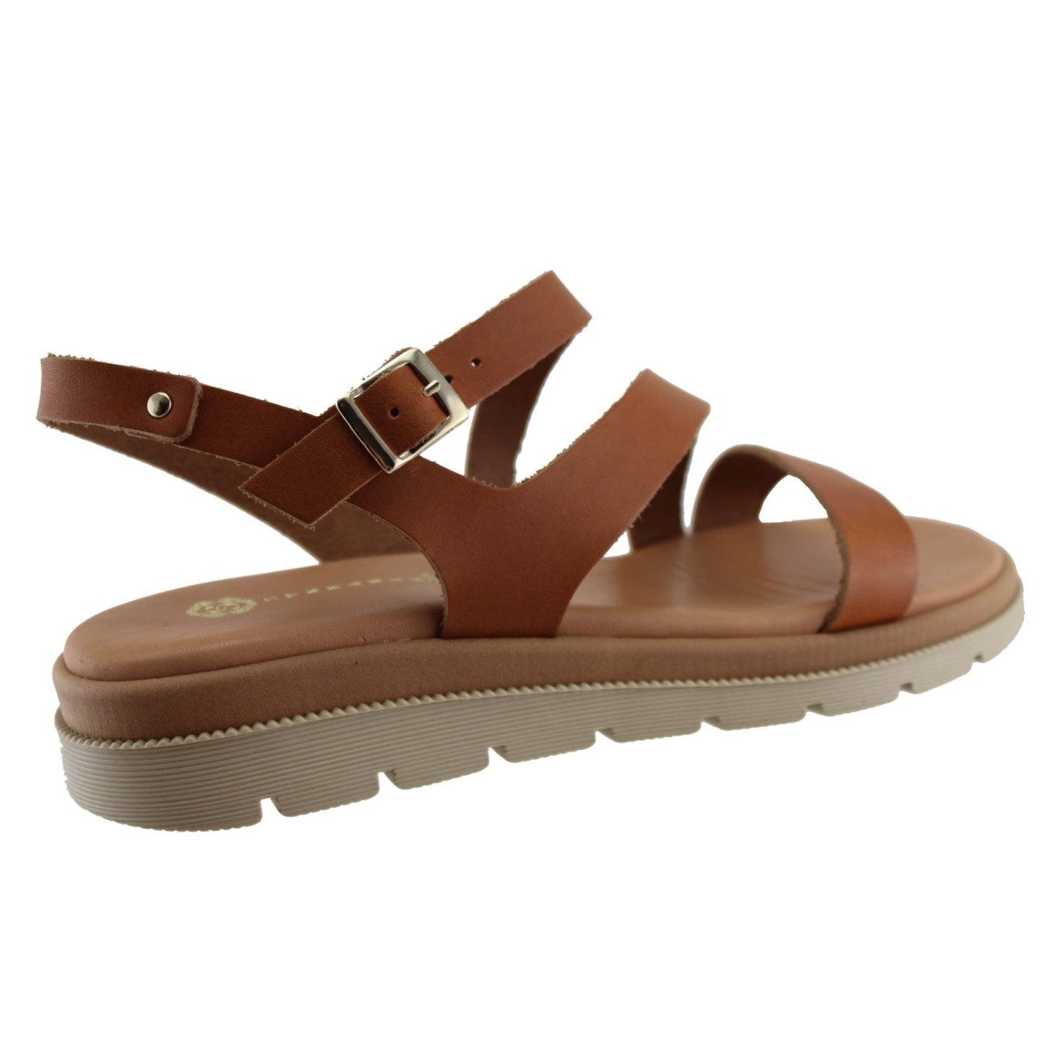 Stefania Γυναικεία Πέδιλα Flatforms Δέρμα 0313 Ταμπά