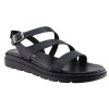 Stefania Γυναικεία Πέδιλα Flatforms Δέρμα 0313 Μαύρο