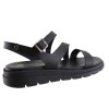 Stefania Γυναικεία Πέδιλα Flatforms Δέρμα 0313 Μαύρο