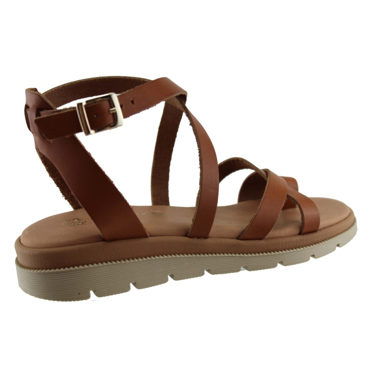 Stefania Γυναικεία Πέδιλα Flatforms Δέρμα 0345 Ταμπά