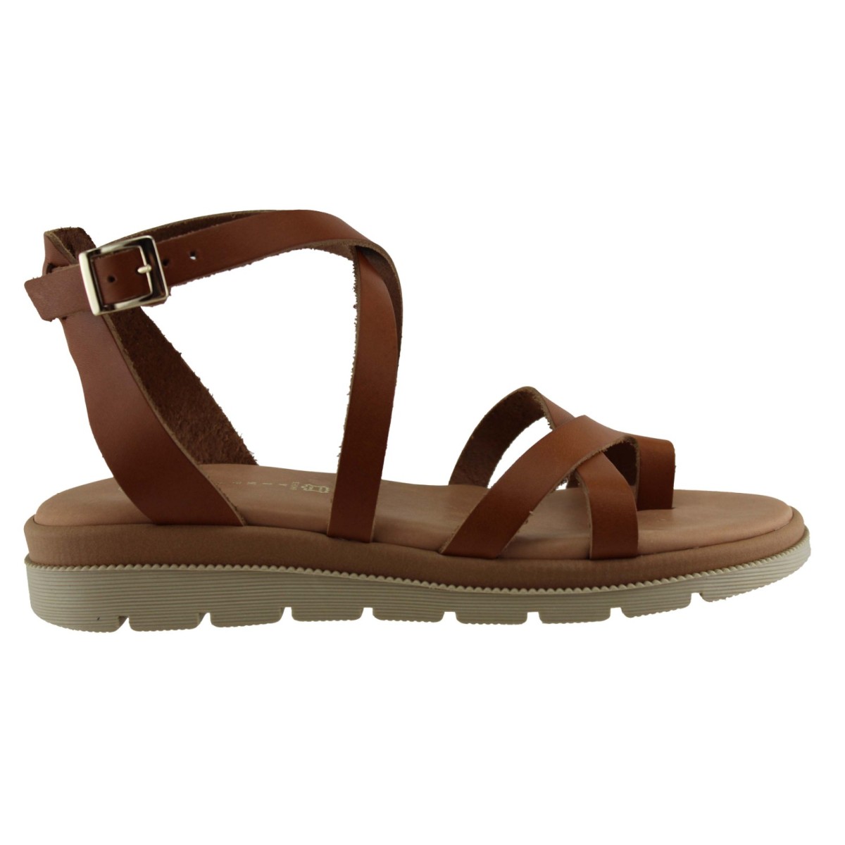 Stefania Γυναικεία Πέδιλα Flatforms Δέρμα 0345 Ταμπά
