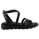 Stefania Γυναικεία Πέδιλα Flatforms Δέρμα 0345 Μαύρο