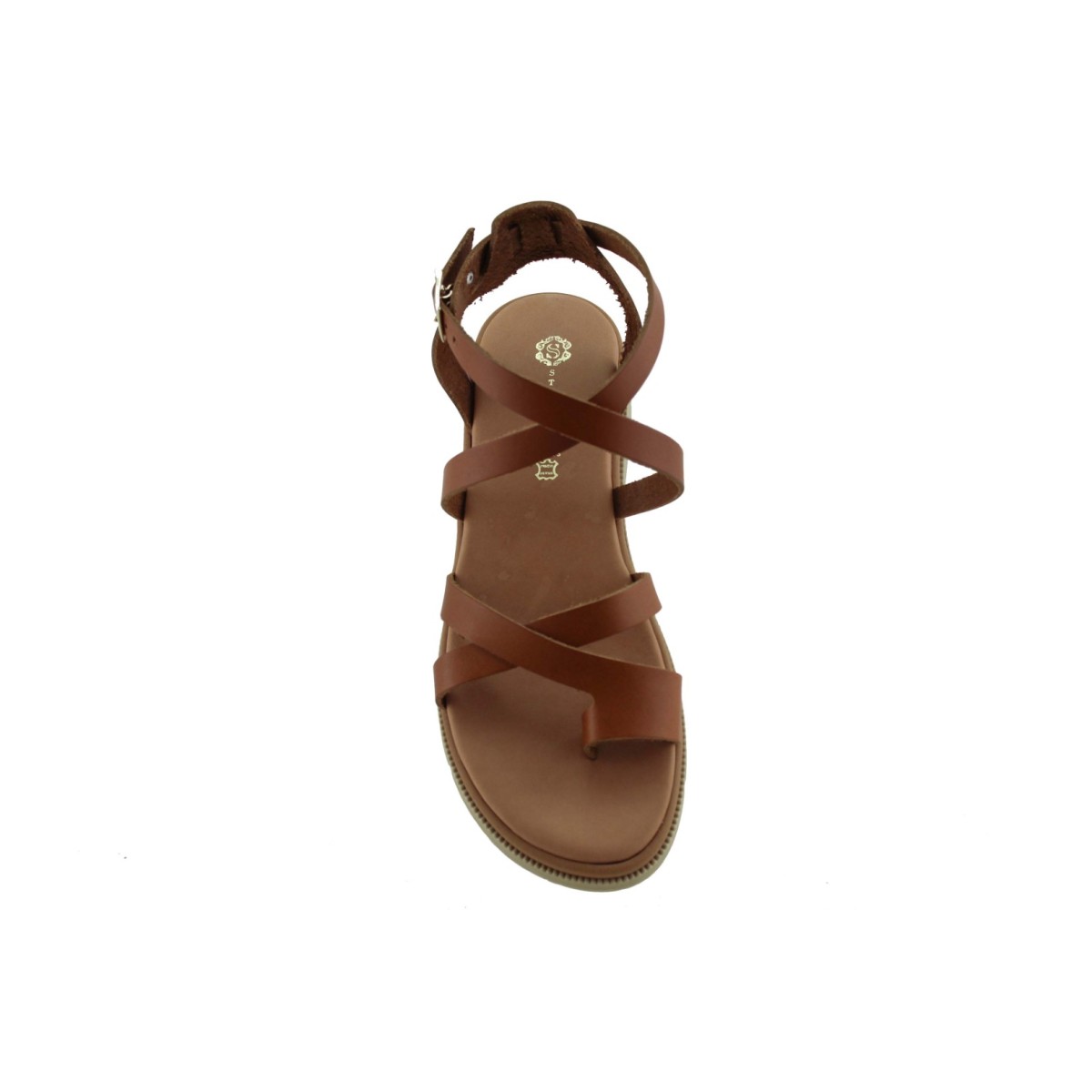 Stefania Γυναικεία Πέδιλα Flatforms Δέρμα 0345 Ταμπά