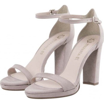 Stefania Γυναικεία Πέδιλα 1080 Πούδρα Suede