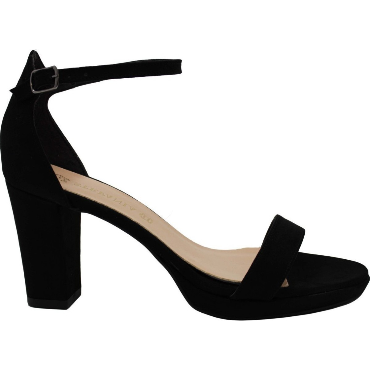 Stefania Γυναικεία Πέδιλα 390 Μαύρο Suede