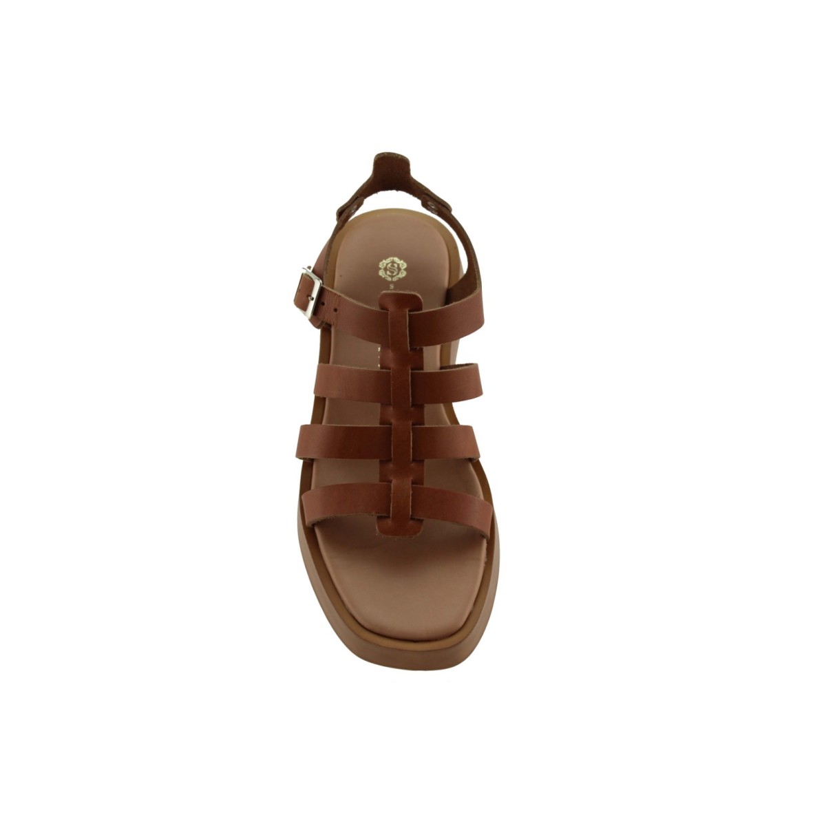 Stefania Γυναικεία Πέδιλα Flatforms Δέρμα 3843 Ταμπά