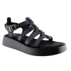 Stefania Γυναικεία Πέδιλα Flatforms Δέρμα 3843 Μαύρο