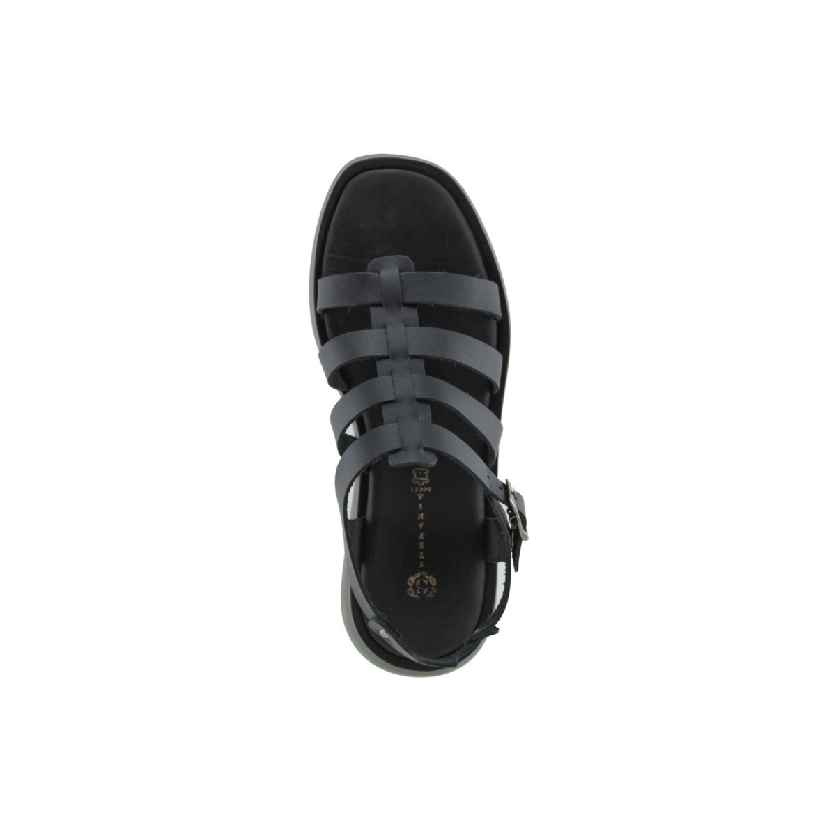 Stefania Γυναικεία Πέδιλα Flatforms Δέρμα 3843 Μαύρο