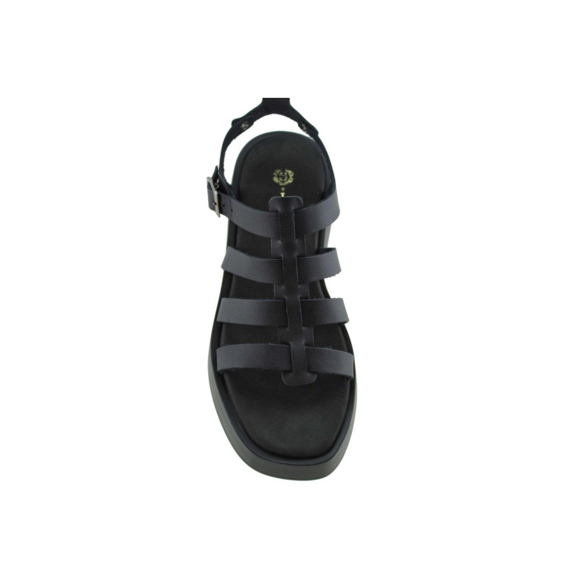 Stefania Γυναικεία Πέδιλα Flatforms Δέρμα 3843 Μαύρο