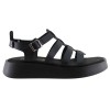 Stefania Γυναικεία Πέδιλα Flatforms Δέρμα 3843 Μαύρο