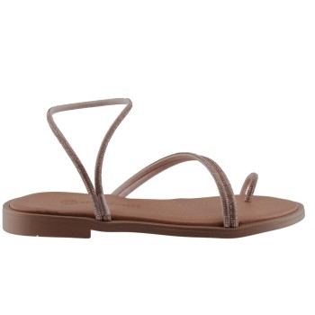 Stefania Γυναικεία Πέδιλα Flat Δέρμα 2 Χαλκός