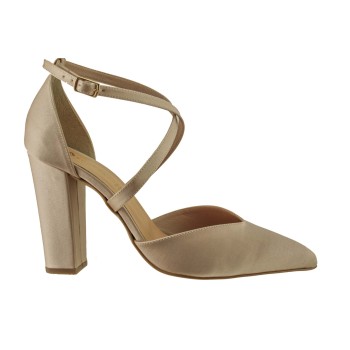 Stefania Γυναικείες Γόβες 837 Nude Satin