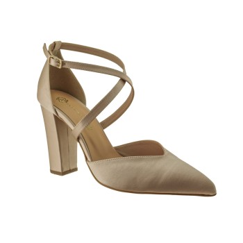 Stefania Γυναικείες Γόβες 837 Nude Satin